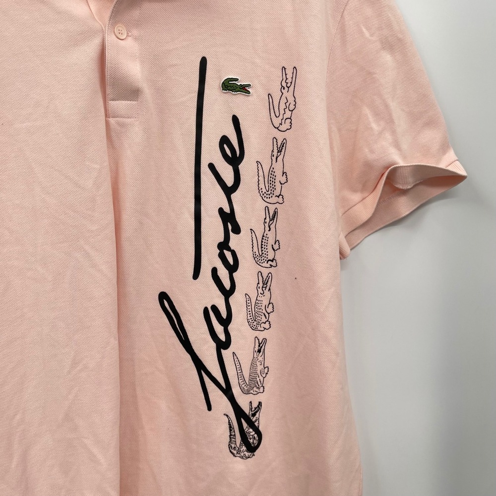 Lacoste Regular Fit Pink Short Sleeve Polo Shirt Men's XXL - Picture 2 of 11